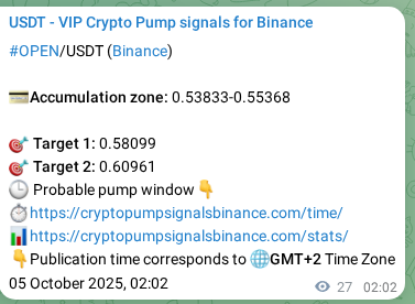 Crypto pump signal proof: Verify OPEN on Binance, 05 October 2025, 02:48 Crypto pump signal proof: OPEN on Binance, 05 October 2025, 02:48