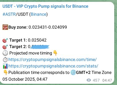 View the exchange signal confirmation for ASTR on Binance, 05 October 2025, 17:29 Binance exchange signal confirmation for ASTR, 05 October 2025, 17:29