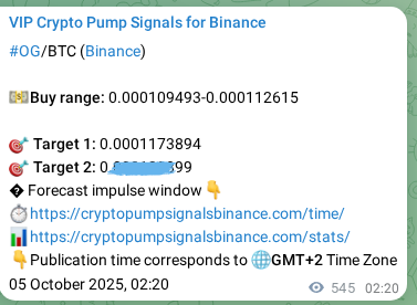 Crypto market signal proof: OG pump on Binance, 05 October 2025, 17:29 Crypto market signal proof: OG pump on Binance, 05 October 2025, 17:29