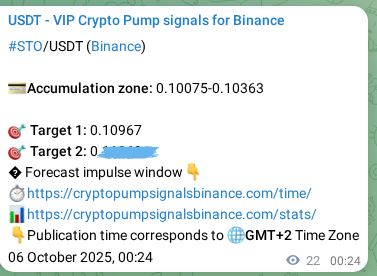 Explore the STO pump signal verification from Binance, timestamp: 06 October 2025, 01:02 STO pump signal verification from Binance, timestamp: 06 October 2025, 01:02