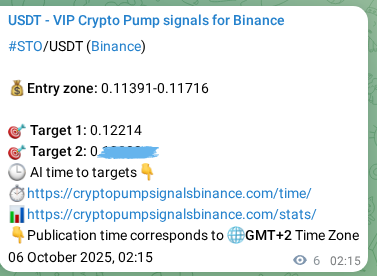 Signal verification: Confirm STO pump on Binance at 06 October 2025, 02:25 Signal verification: STO pump on Binance at 06 October 2025, 02:25