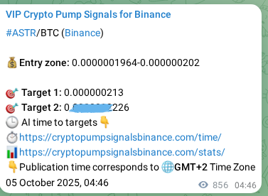 Explore the ASTR pump signal verification from Binance, timestamp: 06 October 2025, 04:34 ASTR pump signal verification from Binance, timestamp: 06 October 2025, 04:34