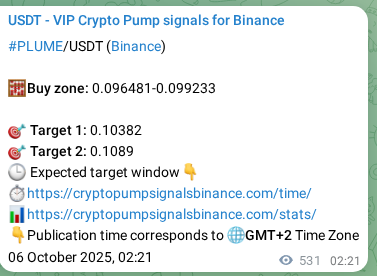 View the signal verification for PLUME on Binance, 06 October 2025, 17:02 PLUME signal verification on Binance, 06 October 2025, 17:02