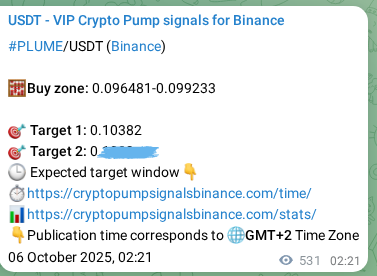 See the trading signal proof for PLUME on Binance, 06 October 2025, 17:03 Trading signal proof for PLUME on Binance, 06 October 2025, 17:03