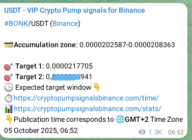 Validate systematic delivery: BONK pump signal accuracy on Binance, 06 October 2025, 19:03 Performance validation: BONK pump signal delivery on Binance, 06 October 2025, 19:03
