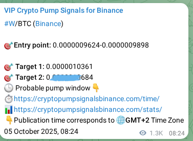 Real-time proof of W pump signal on Binance, 06 October 2025, 21:47 Real-time proof of W pump signal on Binance, 06 October 2025, 21:47