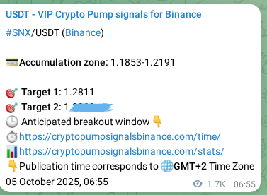 Signal verification: Confirm SNX pump on Binance at 07 October 2025, 05:22 Signal verification: SNX pump on Binance at 07 October 2025, 05:22