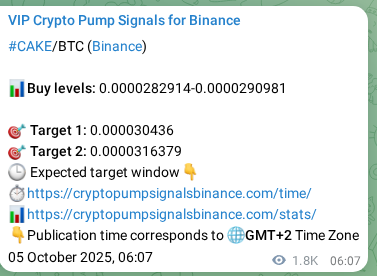 Authenticated proof of CAKE's pump signal on Binance at 07 October 2025, 07:37 Authenticated proof of CAKE's pump signal on Binance at 07 October 2025, 07:37