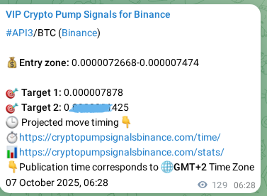 Crypto pump signal proof: Verify API3 on Binance, 07 October 2025, 10:03 Crypto pump signal proof: API3 on Binance, 07 October 2025, 10:03