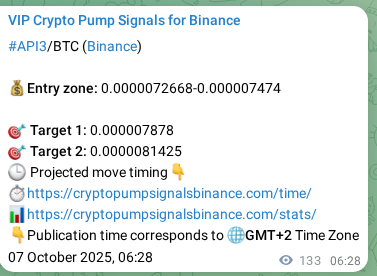 Binance trading signal proof for API3 pump, 07 October 2025, 10:10 Binance trading signal proof for API3 pump, 07 October 2025, 10:10
