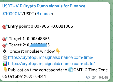 Confirm the trading signal for 1000CAT pump on Binance at 07 October 2025, 11:21 Trading signal confirmation: 1000CAT pump on Binance at 07 October 2025, 11:21