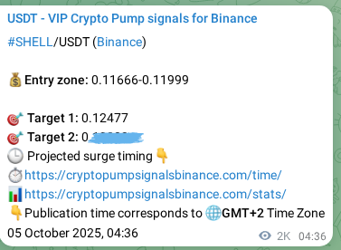 Confirm the Binance trading signal for SHELL pump, 07 October 2025, 13:19 Binance trading signal confirmation for SHELL pump, 07 October 2025, 13:19