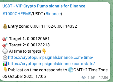 Authenticate the market signal for 1000CHEEMS on Binance at 07 October 2025, 14:21 Market signal authentication: 1000CHEEMS on Binance at 07 October 2025, 14:21