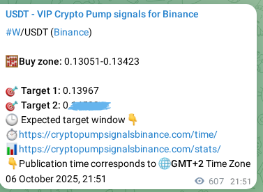 Check the pump signal proof for W on Binance at 07 October 2025, 14:43 Pump signal proof for W on Binance at 07 October 2025, 14:43