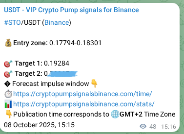Binance exchange signal proof for STO, 08 October 2025, 16:36 Binance exchange signal proof for STO, 08 October 2025, 16:36