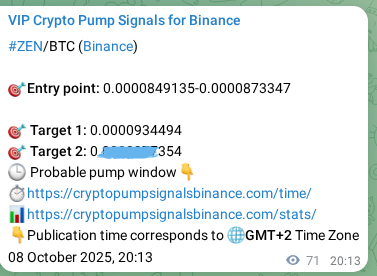 Binance exchange signal proof for ZEN, 08 October 2025, 22:12 Binance exchange signal proof for ZEN, 08 October 2025, 22:12
