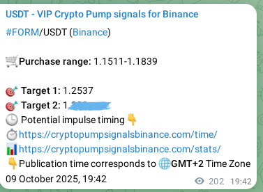 Explore the FORM pump signal verification from Binance, timestamp: 10 October 2025, 01:17 FORM pump signal verification from Binance, timestamp: 10 October 2025, 01:17