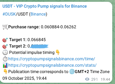 Binance pump signal data for DUSK at 10 October 2025, 03:49 Binance pump signal data for DUSK at 10 October 2025, 03:49