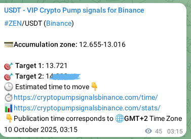 Crypto trading signal proof: ZEN pump on Binance, 10 October 2025, 04:31 Crypto trading signal proof: ZEN pump on Binance, 10 October 2025, 04:31