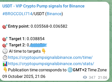 Explore the crypto trading signal verification for BROCCOLI714 pump on Binance, 10 October 2025, 06:44 Crypto trading signal verification: BROCCOLI714 pump on Binance, 10 October 2025, 06:44
