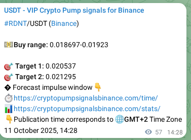 Explore the RDNT pump signal verification from Binance, timestamp: 11 October 2025, 16:02 RDNT pump signal verification from Binance, timestamp: 11 October 2025, 16:02