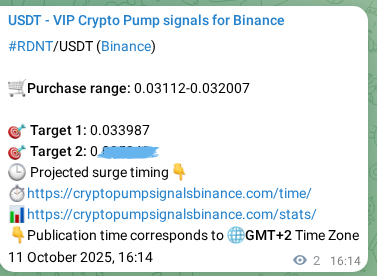 Trading signal proof: RDNT pump from Binance, 11 October 2025, 16:20 Trading signal proof: RDNT pump from Binance, 11 October 2025, 16:20