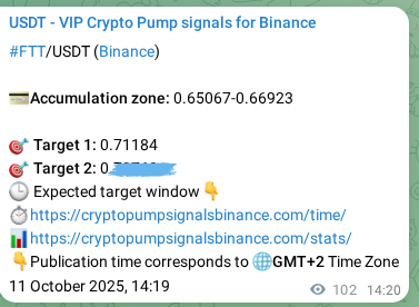 Binance exchange signal proof for FTT, 11 October 2025, 17:09 Binance exchange signal proof for FTT, 11 October 2025, 17:09