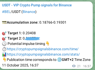 Market signal verification: BEL on Binance at 11 October 2025, 17:13 Market signal verification: BEL on Binance at 11 October 2025, 17:13