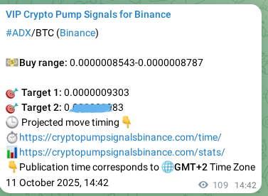 Crypto trading signal proof: ADX pump on Binance, 11 October 2025, 17:44 Crypto trading signal proof: ADX pump on Binance, 11 October 2025, 17:44