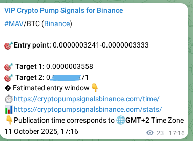 Binance exchange signal proof for MAV, 11 October 2025, 17:55 Binance exchange signal proof for MAV, 11 October 2025, 17:55
