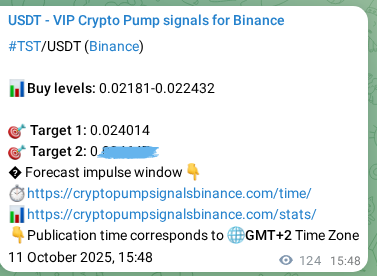 Authenticate the signal for TST pump on Binance at 11 October 2025, 19:13 Signal authentication: TST pump on Binance at 11 October 2025, 19:13