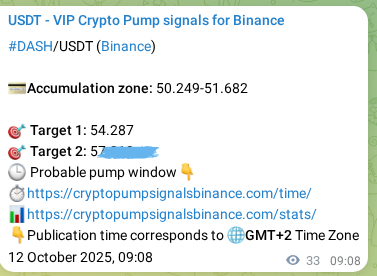 Check the pump signal proof for DASH on Binance at 12 October 2025, 10:03 Pump signal proof for DASH on Binance at 12 October 2025, 10:03