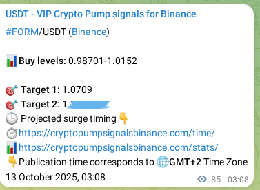Real-time proof of FORM pump signal on Binance, 13 October 2025, 05:29 Real-time proof of FORM pump signal on Binance, 13 October 2025, 05:29