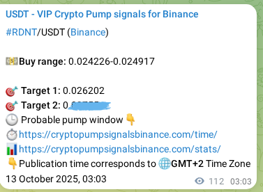 Binance exchange signal proof for RDNT, 13 October 2025, 06:09 Binance exchange signal proof for RDNT, 13 October 2025, 06:09
