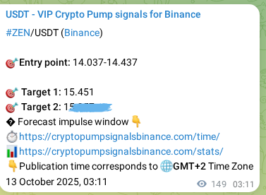 Discover the authenticated ZEN pump signal on Binance, 13 October 2025, 07:15 Authenticated ZEN pump signal on Binance, 13 October 2025, 07:15