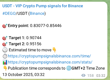 Confirm the trading signal for DEGO pump on Binance at 13 October 2025, 07:55 Trading signal confirmation: DEGO pump on Binance at 13 October 2025, 07:55