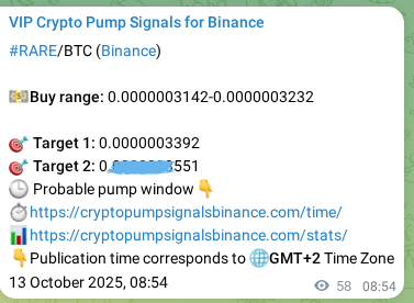 Real-time proof of RARE pump signal on Binance, 13 October 2025, 10:34 Real-time proof of RARE pump signal on Binance, 13 October 2025, 10:34