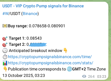 See the trading signal proof for W on Binance, 13 October 2025, 10:43 Trading signal proof for W on Binance, 13 October 2025, 10:43