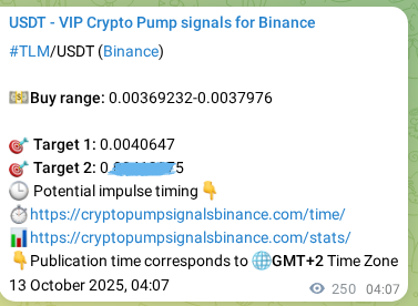 Authenticate statistical results: TLM pump signal validation on Binance, 13 October 2025, 11:03 Statistical confirmation: TLM pump signal validation on Binance, 13 October 2025, 11:03