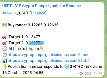 Verify technical execution: MAGIC signal performance proof on Binance, 13 October 2025, 11:06 Technical authentication: MAGIC signal execution proof on Binance, 13 October 2025, 11:06