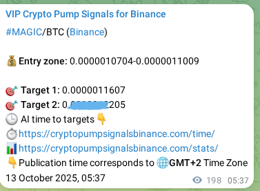 Learn about the MAGIC pump signal confirmation from Binance, 13 October 2025, 11:07 MAGIC pump signal confirmation from Binance, timestamp: 13 October 2025, 11:07