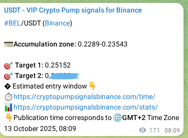 View the proof of BEL pump signal on Binance at 13 October 2025, 12:55 Proof of BEL pump signal on Binance at 13 October 2025, 12:55