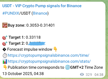 Check out the Binance pump signal proof for PUNDIX on 13 October 2025, 13:46 Binance pump signal proof for PUNDIX on 13 October 2025, 13:46
