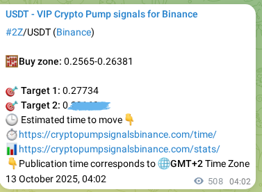 Discover the authenticated 2Z pump signal on Binance, 13 October 2025, 18:08 Authenticated 2Z pump signal on Binance, 13 October 2025, 18:08