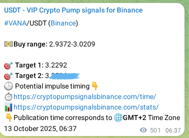 Explore the crypto market signal confirmation for VANA pump on Binance, 13 October 2025, 20:29 Crypto market signal confirmation: VANA pump on Binance, 13 October 2025, 20:29