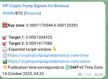 Binance pump signal data for NMR at 15 October 2025, 09:58