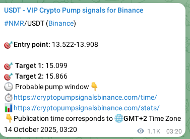 Learn about the NMR pump signal confirmation from Binance, 15 October 2025, 10:15 NMR pump signal confirmation from Binance, timestamp: 15 October 2025, 10:15
