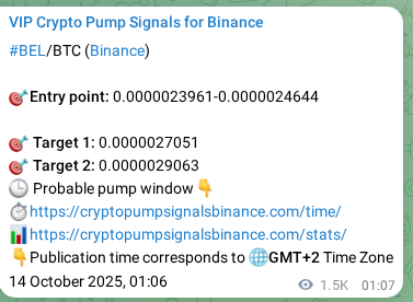 Market signal verification: BEL on Binance at 15 October 2025, 18:00