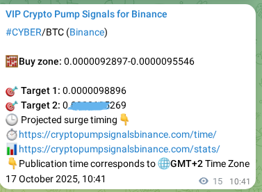 Authenticated proof of CYBER's pump signal on Binance at 17 October 2025, 11:07 Authenticated proof of CYBER's pump signal on Binance at 17 October 2025, 11:07