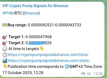 Trading signal proof: PHB pump from Binance, 17 October 2025, 13:41 Trading signal proof: PHB pump from Binance, 17 October 2025, 13:41